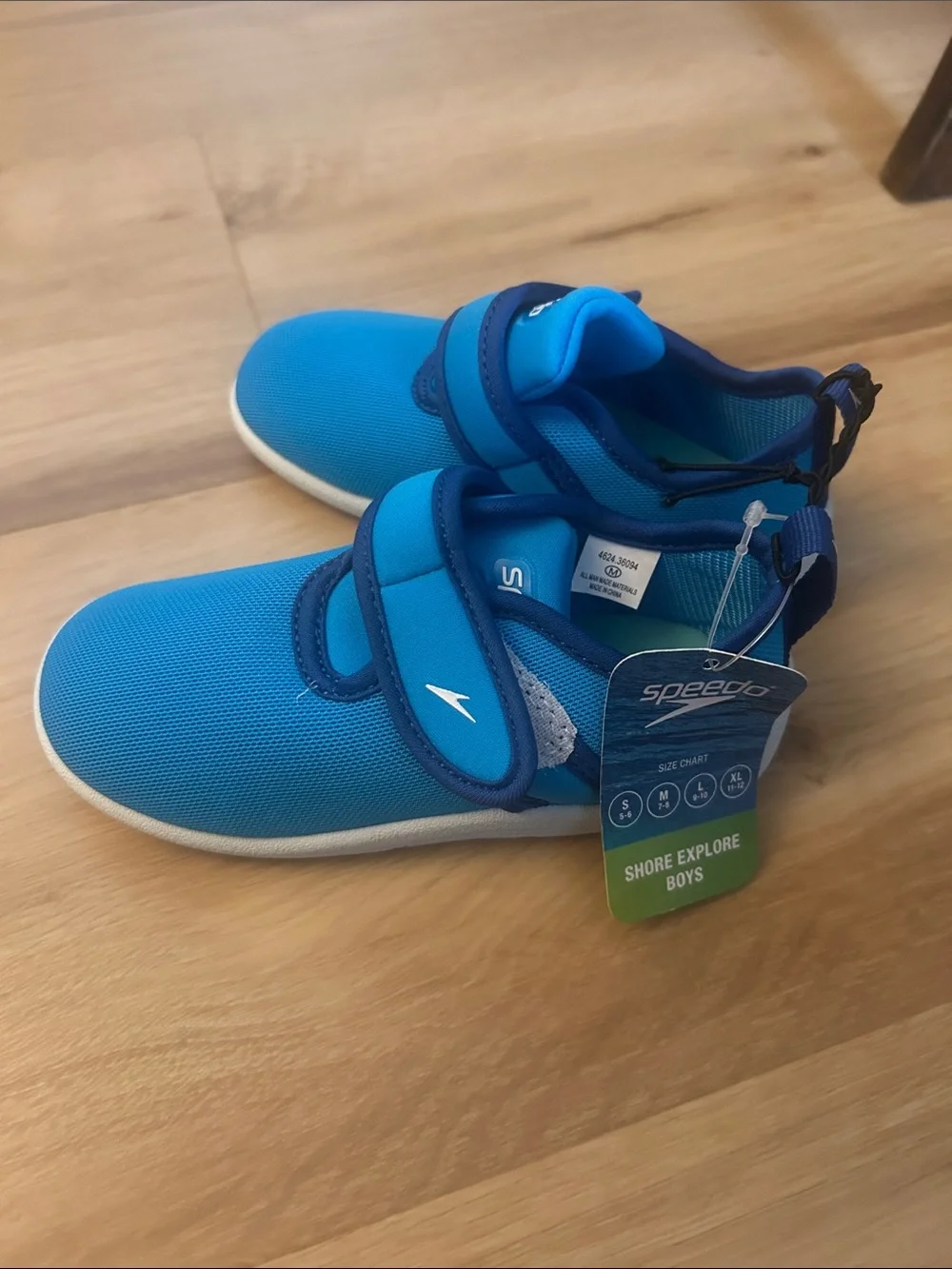 Speedo Little Kids Bright Blue Slip-On Water Shoes with Hook-and-Loop Strap